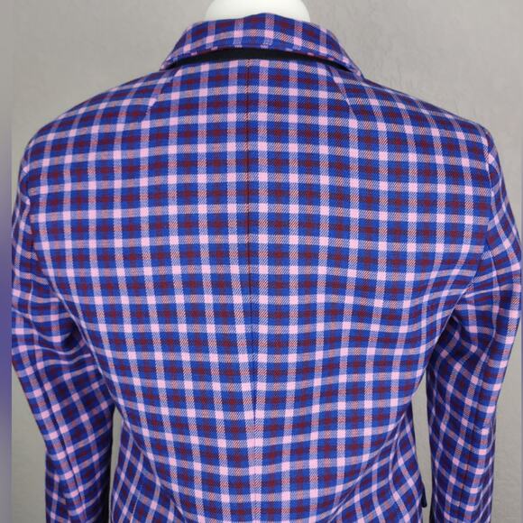 J. Crew Regent Blazer in Mott Plaid Royal Petunia Size 4 purple, red blue pink - Picture 12 of 15